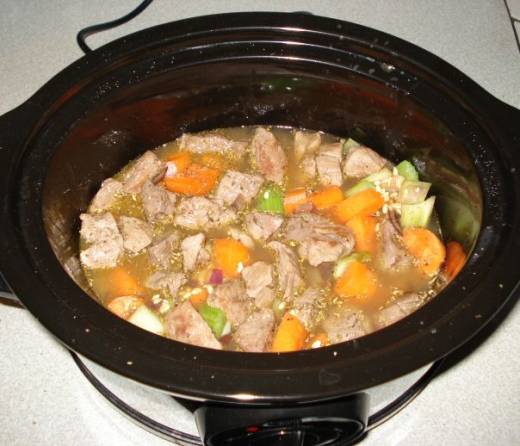 Slow cooking lamb casserole