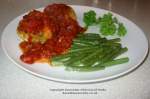 Fish Cakes, geen beans and tomato sauce. Click picture to enlarge.