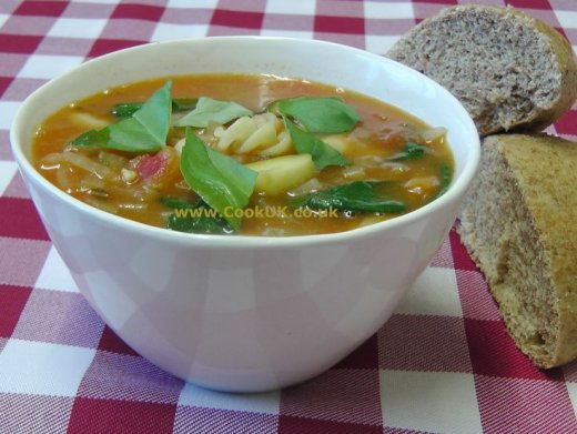 Autumn Minestrone Soup in a bowl