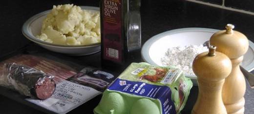 Ingredients for Potato Cake Breakfast