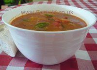 Tomato, chorizo and bean soup - click to enlarge