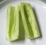 Peeled and de-seeded cucmber