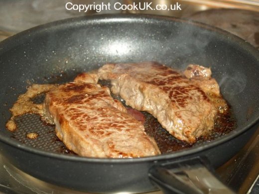 Sirloin steak cooking